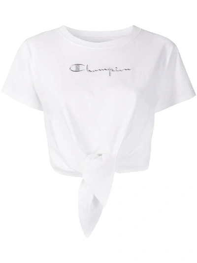 Chiara Ferragni X Champion Tie-front T-shirt In White