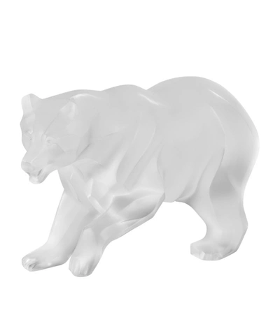 Lalique Bear Sculpture In White