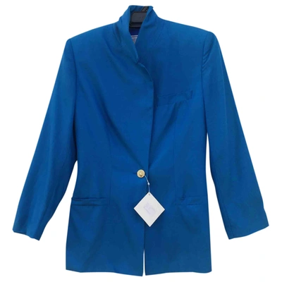 Pre-owned Versus Silk Jacket In Blue