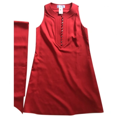 Pre-owned Azzaro Silk Mini Dress In Red