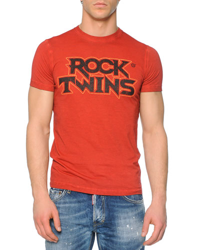 Dsquared2 'rock Twins' Print Cotton Slub T-shirt In Red | ModeSens