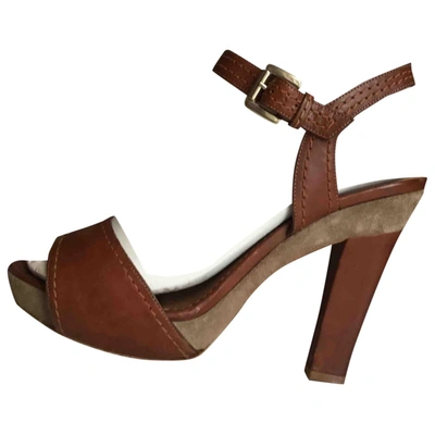 Pre-owned Emporio Armani Leather Sandals In Brown