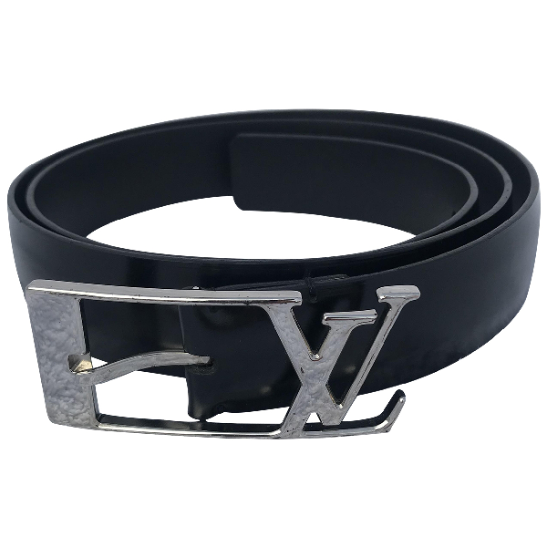 Pre-Owned Louis Vuitton Initiales Black Leather Belt | ModeSens