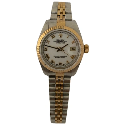Pre-owned Rolex Lady Datejust 26mm White Gold And Steel Watch