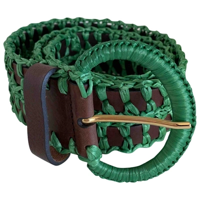 Pre-owned Dolce & Gabbana Leather Belt In Green