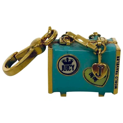 Pre-owned Juicy Couture Silver Bag Charm In Blue