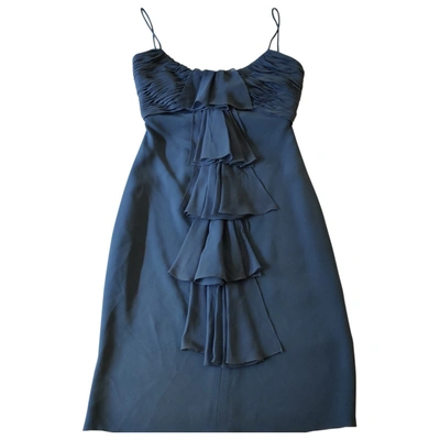 Pre-owned Valentino Silk Mini Dress In Blue