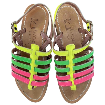 Pre-owned Kjacques Homere Patent Leather Sandal In Multicolour