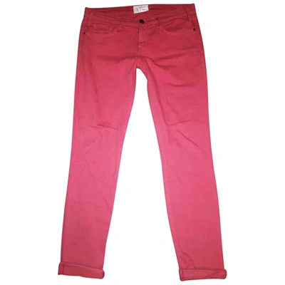Pre-owned Current Elliott Red Cotton - Elasthane Jeans