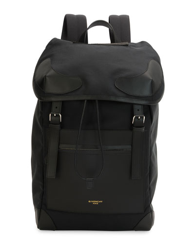 Givenchy Nylon Blend & Leather Backpack, Black | ModeSens
