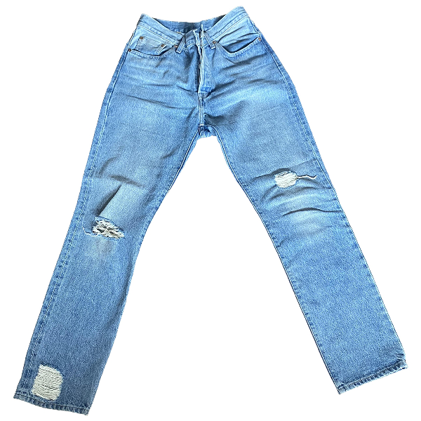 Pre-Owned Levi&#39;s 501 Blue Cotton Jeans | ModeSens