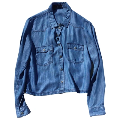 Pre-owned The Kooples Spring Summer 2019 Silk Shirt In Blue