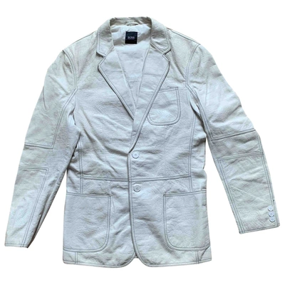 Pre-owned Hugo Boss Leather Vest In White