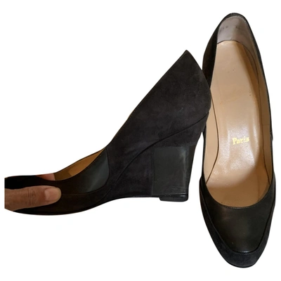 Pre-owned Christian Louboutin Leather Heels In Anthracite