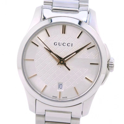 Pre-owned Gucci G-timeless Silver Steel Watch