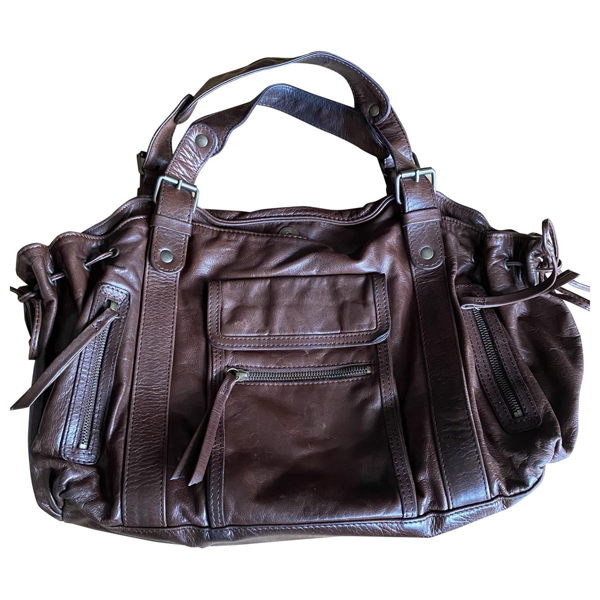 Pre-owned Gerard Darel 24h Brown Leather Handbag | ModeSens