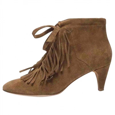 Pre-owned Maje Ankle Boots In Camel