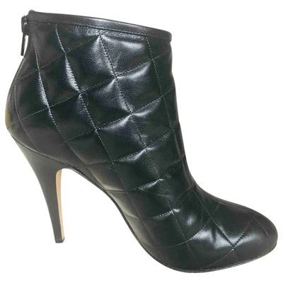 Pre-owned Bionda Castana Leather Ankle Boots In Black