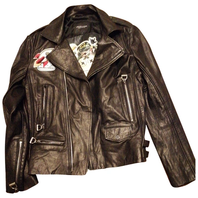 Pre-owned Les Éclaires Leather Biker Jacket In Black