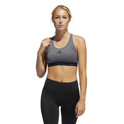 Adidas Originals Adidas Women's Don't Rest Alphaskin Racerback Medium Impact Sports Bra In Dark Grey Heather/black