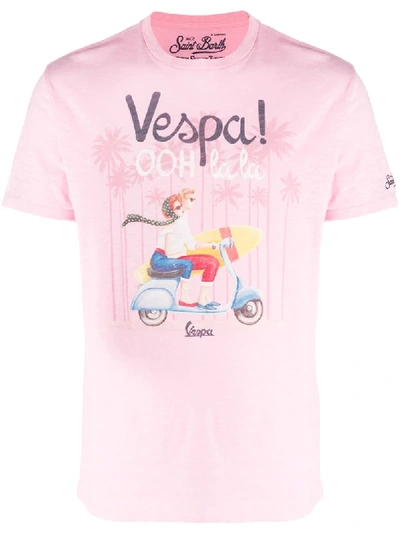 Mc2 Saint Barth Vespa Print T-shirt In Pink