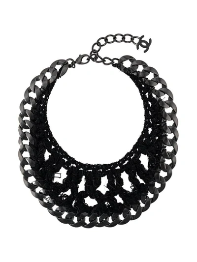 Pre-owned Chanel Chain Link Necklace In Black
