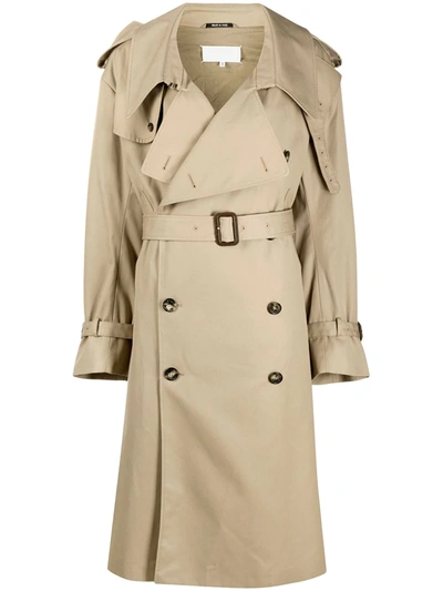 Maison Margiela Oversized Double-breasted Trench Coat In Brown