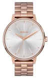 Nixon 'the Kensington' Round Bracelet Watch, 37mm In Silver/rose Gold