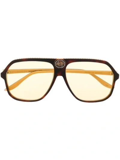 Gucci Retro Oversize-frame Sunglasses In Brown