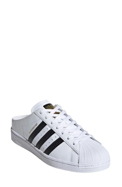 Adidas Originals Superstar Mule Sneaker In White/ Black/ White
