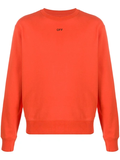 Off-white Stencil Slim-fit Sweatshirt In Orange