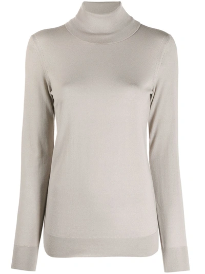 Loro Piana Slim Fit Polo Neck In Grey