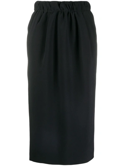N°21 N21 Pencil Skirt. Elasticated Waist In Black