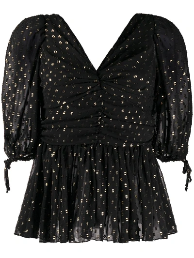 Frankie Morello Black Blouse With Lurex Details