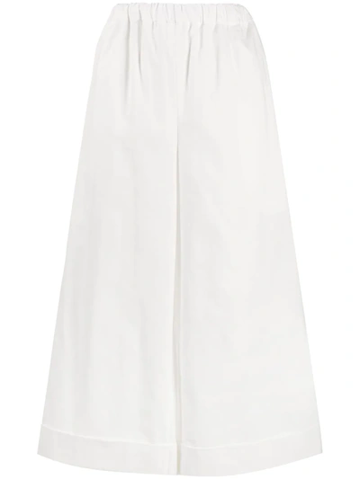 Comme Des Garçons Cropped Wide-leg Trousers In White