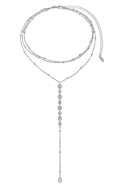 Ettika Triple Layer Y-necklace In Silver