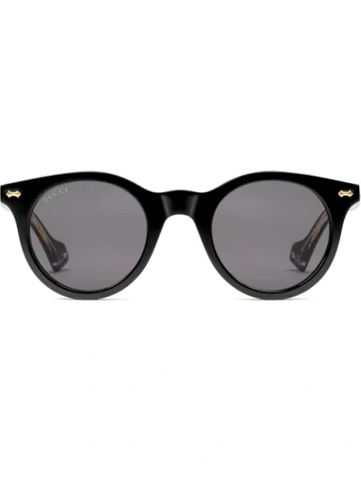 Gucci Round Acetate Sunglasses In Black