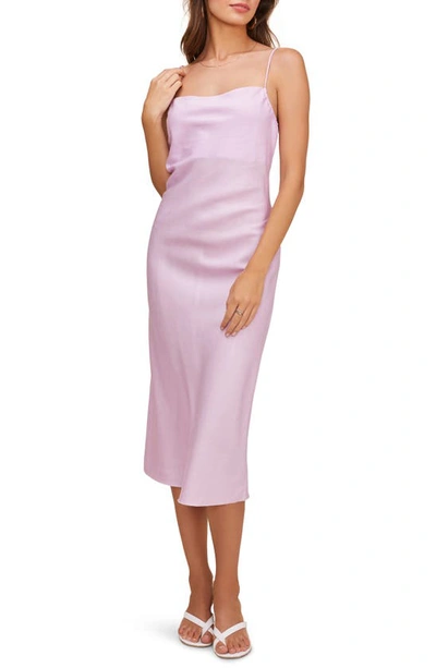 Astr Bonita Midi Slipdress In Pink Peony