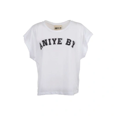 Aniye By Women's White Cotton T-shirt
