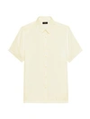 Theory Irving Standard-fit Short-sleeve Summer Linen Shirt In Drift