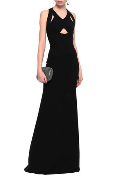 Victoria Beckham Cutout Wool And Silk-blend Gown In Black