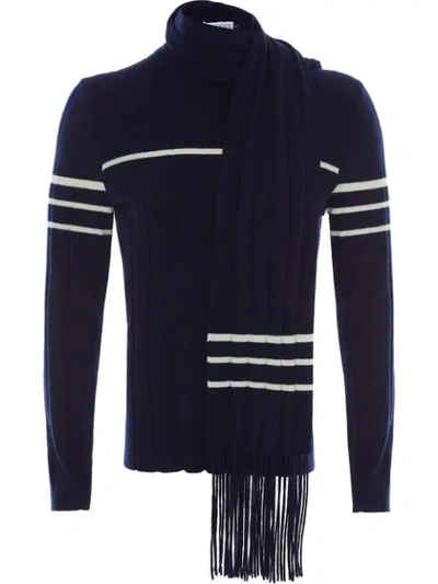 Jw Anderson Scarf Knit Sweater In Navy In Blue