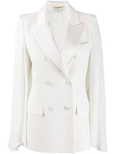 Alberta Ferretti Double-breasted Regular-fit Blazer In White