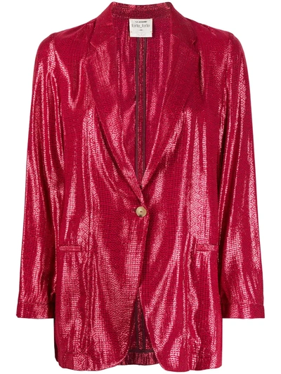 Forte Forte Mozaik Metallic Red Jacquard Blazer