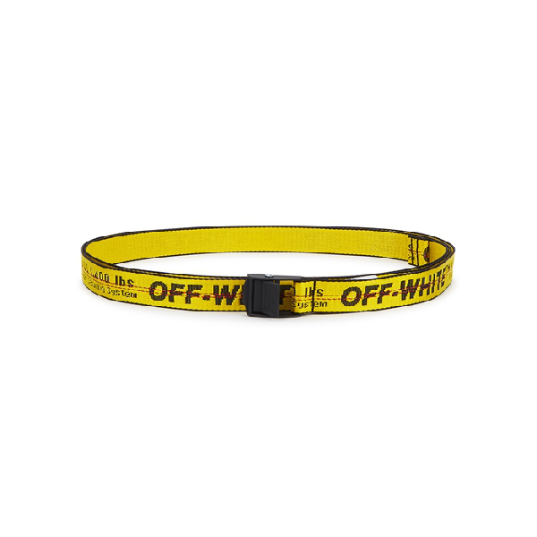Off-white Industrial Mini Yellow Logo-jacquard Canvas Belt | ModeSens