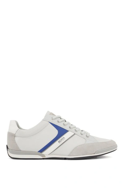 Hugo Boss - Lace Up Hybrid Sneakers With Moisture Wicking Lining - Light Grey