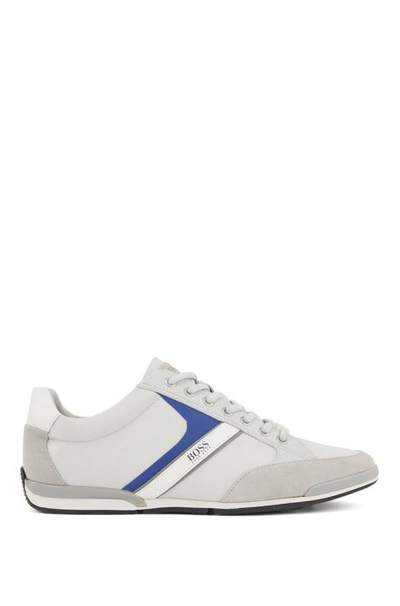 Hugo Boss - Lace Up Hybrid Sneakers With Moisture Wicking Lining - Light Grey In Light Grey