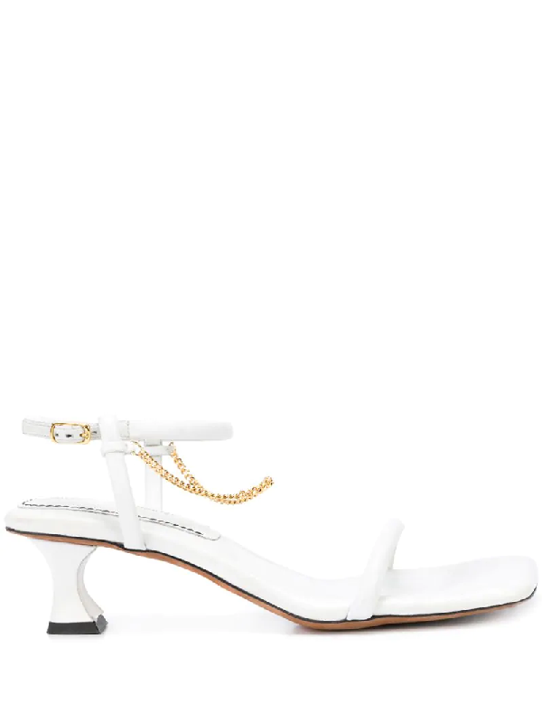 white mid heel wedges