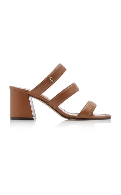Jimmy Choo Auna Leather Sandals In Brown