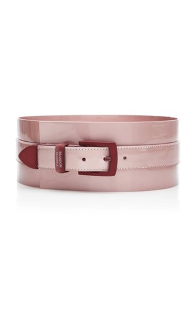 Brandon Maxwell Patent Leather Waist Belt In Pink